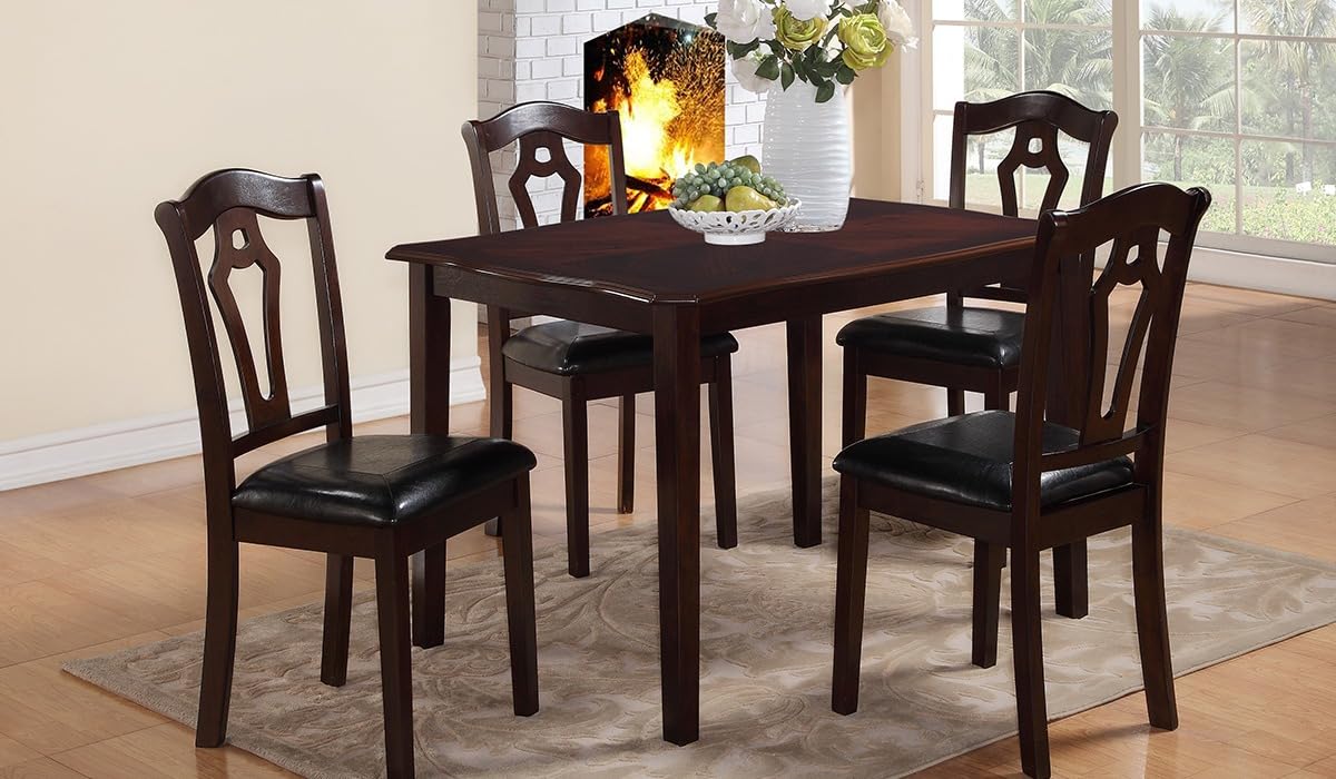 Bell Dark Wood 5-Piece Dining Set — collection view; check selected pieces