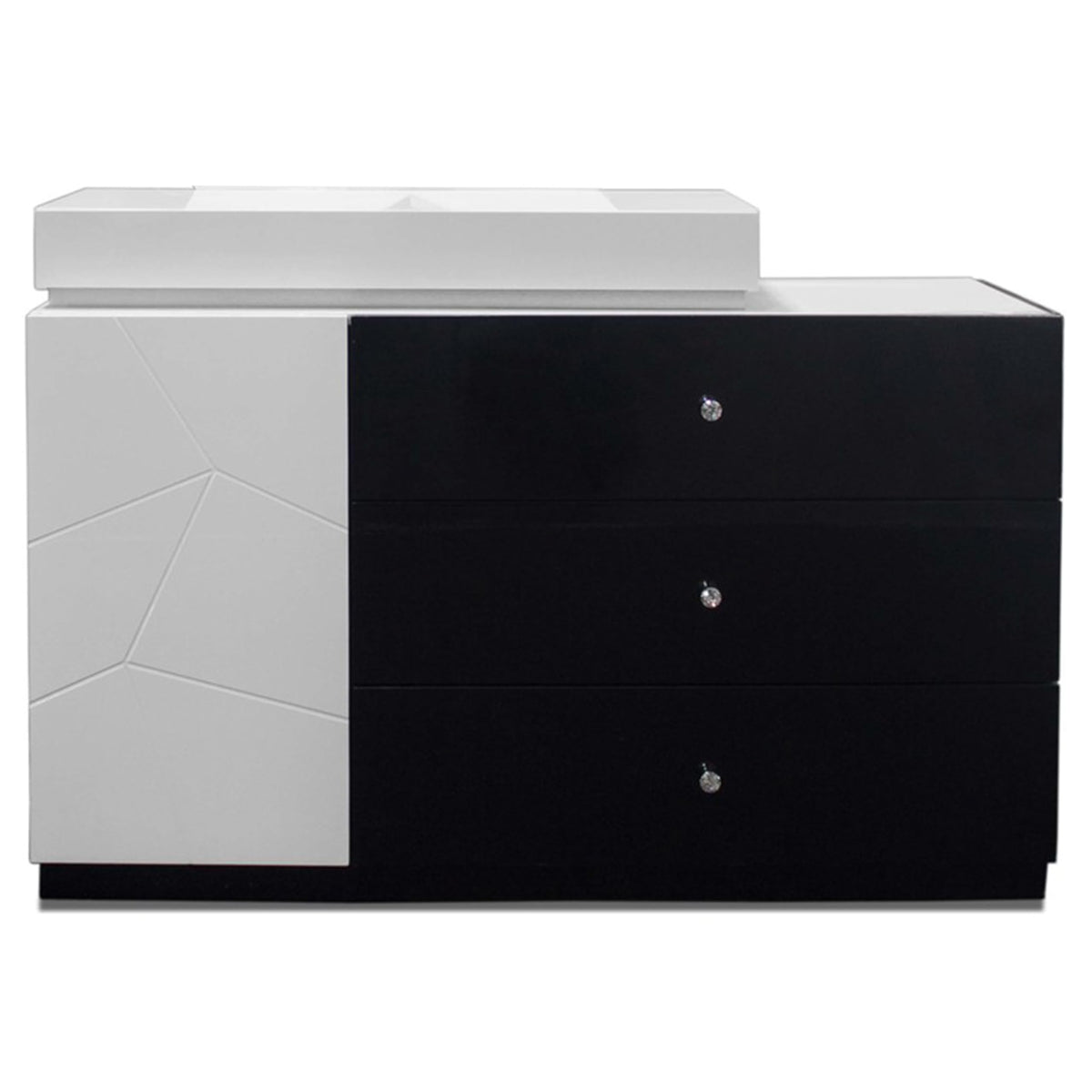 Berlin 5-Piece Modern Bedroom Set with Bed, Queen, 54" 4-Drawer Dresser with Left-Side Cabinet & 2… - side view