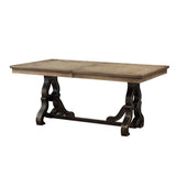 Nathaniel Extendable Trestle Dining Table & Wine Rack Server in Maple