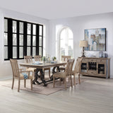 Nathaniel Extendable Trestle Dining Table & Wine Rack Server in Maple