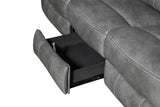 Conrad Reclining Sofa, Glider Loveseat & Recliner - Grey Faux Leather with Cup Holders & Power Outlets – view 16