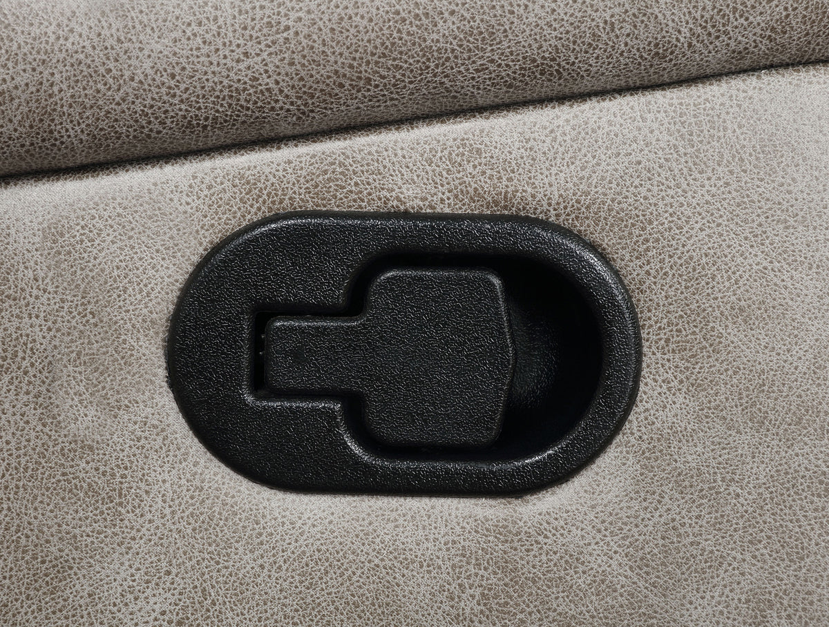 Greer Reclining Sofa, Glider Loveseat & Swivel Glider Recliner - Taupe Faux Leather with Power & USB – view 19