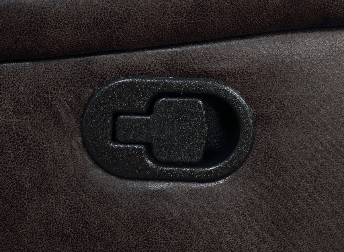 Greer Reclining Sofa, Glider Loveseat & Swivel Recliner - Brown Faux Leather with Power Hub & Cup Holders – view 19