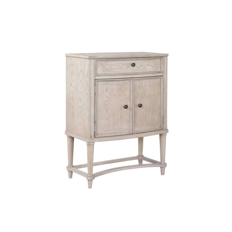 Wynsor Wine Cabinet - Drawer, Doors & Open Shelf in Antique Champagne