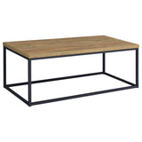 Straden 3-Piece Coffee Table Set - Industrial Mango Wood-Look Tops on Black Metal Frames – view 9