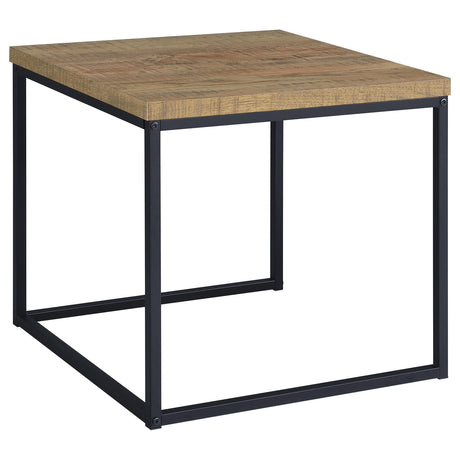 Straden 3-Piece Coffee Table Set - Industrial Mango Wood-Look Tops on Black Metal Frames – view 10