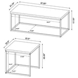 Straden 3-Piece Coffee Table Set - Industrial Mango Wood-Look Tops on Black Metal Frames – view 13