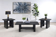 Rodez 3-Piece Coffee Table Set with Lower Shelf - Contemporary Black Coffee Table & 2 End Tables – view 1