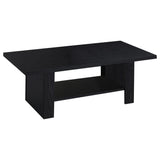 Rodez 3-Piece Coffee Table Set with Lower Shelf - Contemporary Black Coffee Table & 2 End Tables – view 3