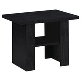 Rodez 3-Piece Coffee Table Set with Lower Shelf - Contemporary Black Coffee Table & 2 End Tables – view 4