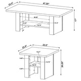 Rodez 3-Piece Coffee Table Set with Lower Shelf - Contemporary Black Coffee Table & 2 End Tables – view 6