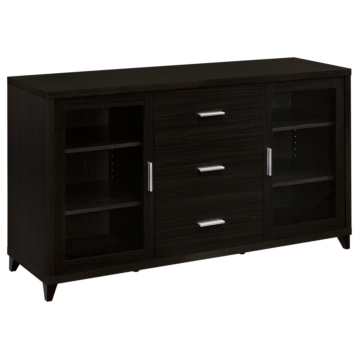 Lewes 60" TV Stand & 4-Piece Entertainment Center - Glass Doors & Media Towers in Cappuccino – view 7