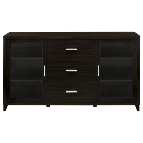 Lewes 60" TV Stand & 4-Piece Entertainment Center - Glass Doors & Media Towers in Cappuccino – view 9