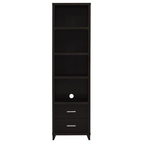 Lewes 60" TV Stand & 4-Piece Entertainment Center - Glass Doors & Media Towers in Cappuccino – view 14