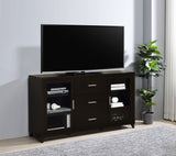 Lewes 60" TV Stand & 4-Piece Entertainment Center - Glass Doors & Media Towers in Cappuccino - lifestyle