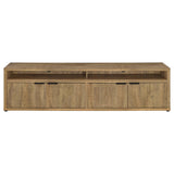 Sentnor 79" TV Stand with 4 Doors & Open Bays - Rustic Mango Finish with Black Pulls – view 4