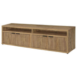 Sentnor 79" TV Stand with 4 Doors & Open Bays - Rustic Mango Finish with Black Pulls – view 5