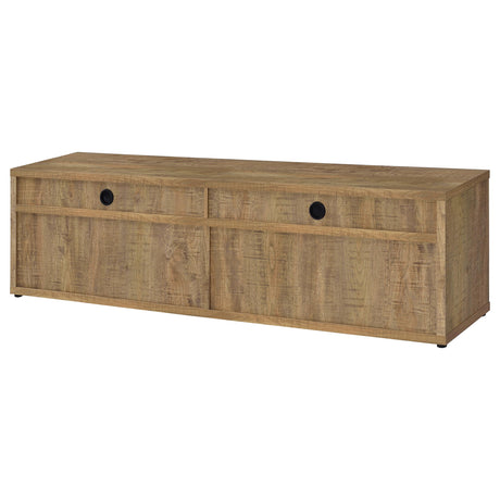 Sentnor 79" TV Stand with 4 Doors & Open Bays - Rustic Mango Finish with Black Pulls – view 8