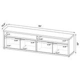 Sentnor 79" TV Stand with 4 Doors & Open Bays - Rustic Mango Finish with Black Pulls – view 11
