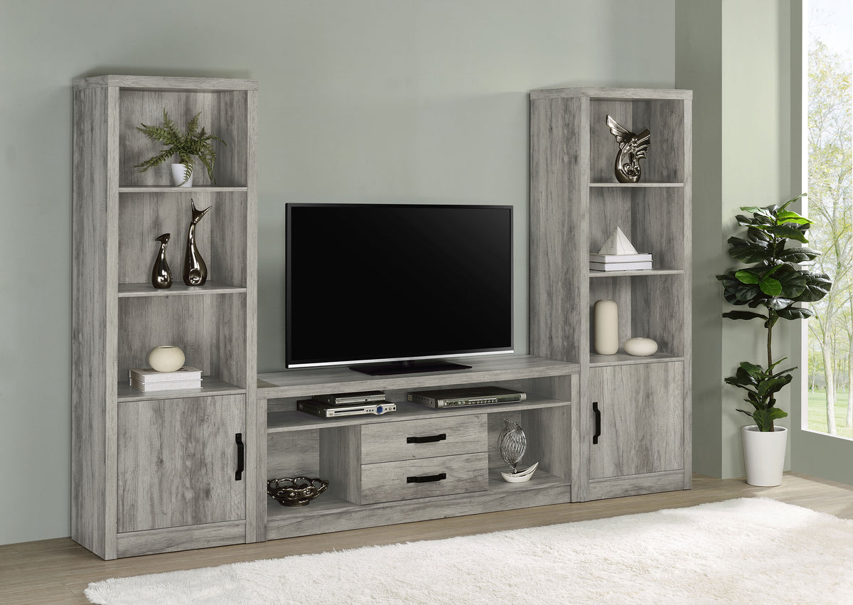 Burke 59" TV Stand & Entertainment Center with Media Towers - 3pcs- TV Stand + 2 Media Towers