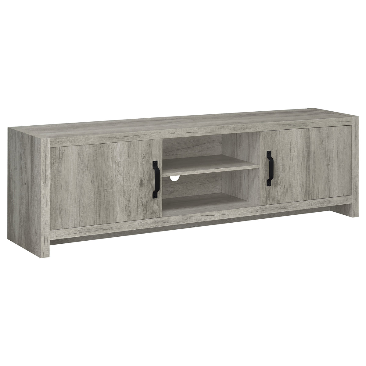 Burke 71" TV Stand with Open Shelving & 2 Cabinets