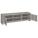 Burke 71" TV Stand with Open Shelving & 2 Cabinets - Grey Driftwood, Fits TVs up to 77" – view 3