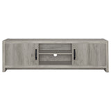 Burke 71" TV Stand with Open Shelving & 2 Cabinets - Grey Driftwood, Fits TVs up to 77" – view 4