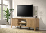 Rowe 65" TV Stand Media Console - Light Knotty Oak with Antique Brass Pulls – view 1