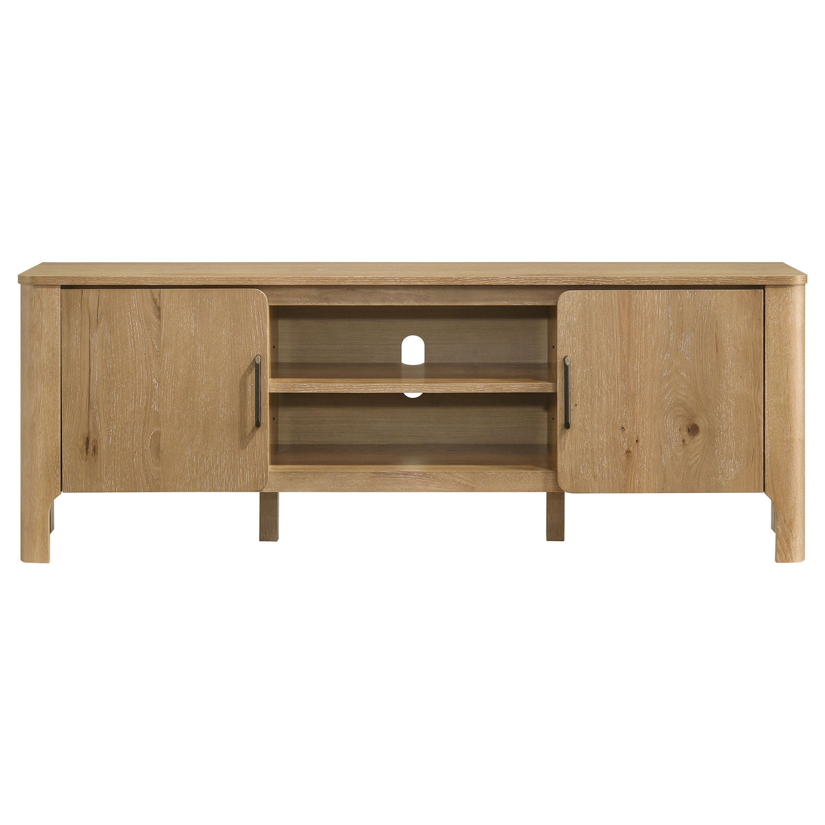 Rowe 65" TV Stand Media Console - Light Knotty Oak with Antique Brass Pulls – view 4