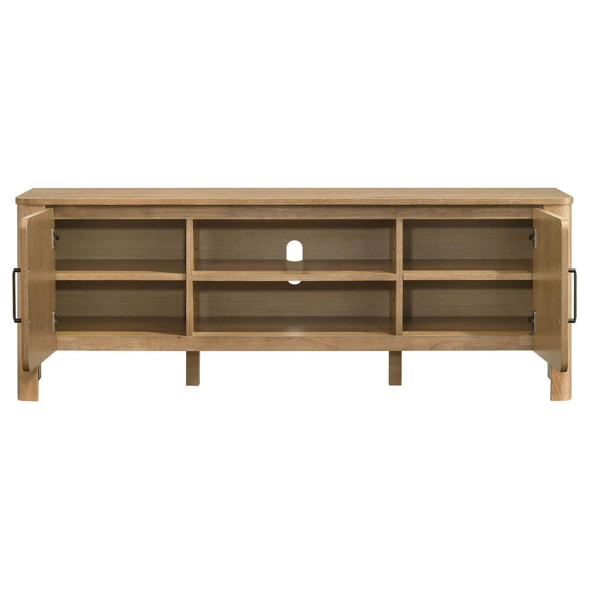 Rowe 65" TV Stand Media Console - Light Knotty Oak with Antique Brass Pulls – view 5