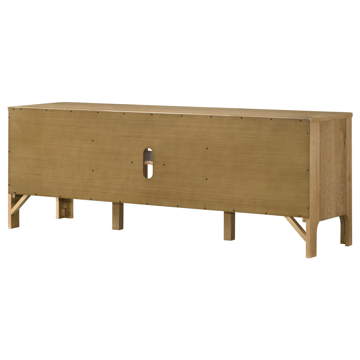 Rowe 65" TV Stand Media Console - Light Knotty Oak with Antique Brass Pulls – view 10