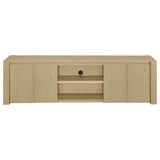 Laurelton 78" TV Stand - 4-Door Media Console with Open Shelves in Light Oak – view 4