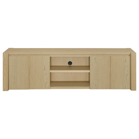Laurelton 78" TV Stand - 4-Door Media Console with Open Shelves in Light Oak – view 4