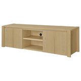 Laurelton 78" TV Stand - 4-Door Media Console with Open Shelves in Light Oak – view 5