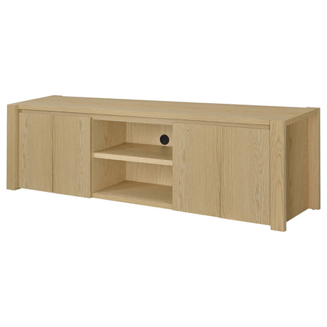 Laurelton 78" TV Stand - 4-Door Media Console with Open Shelves in Light Oak – view 5