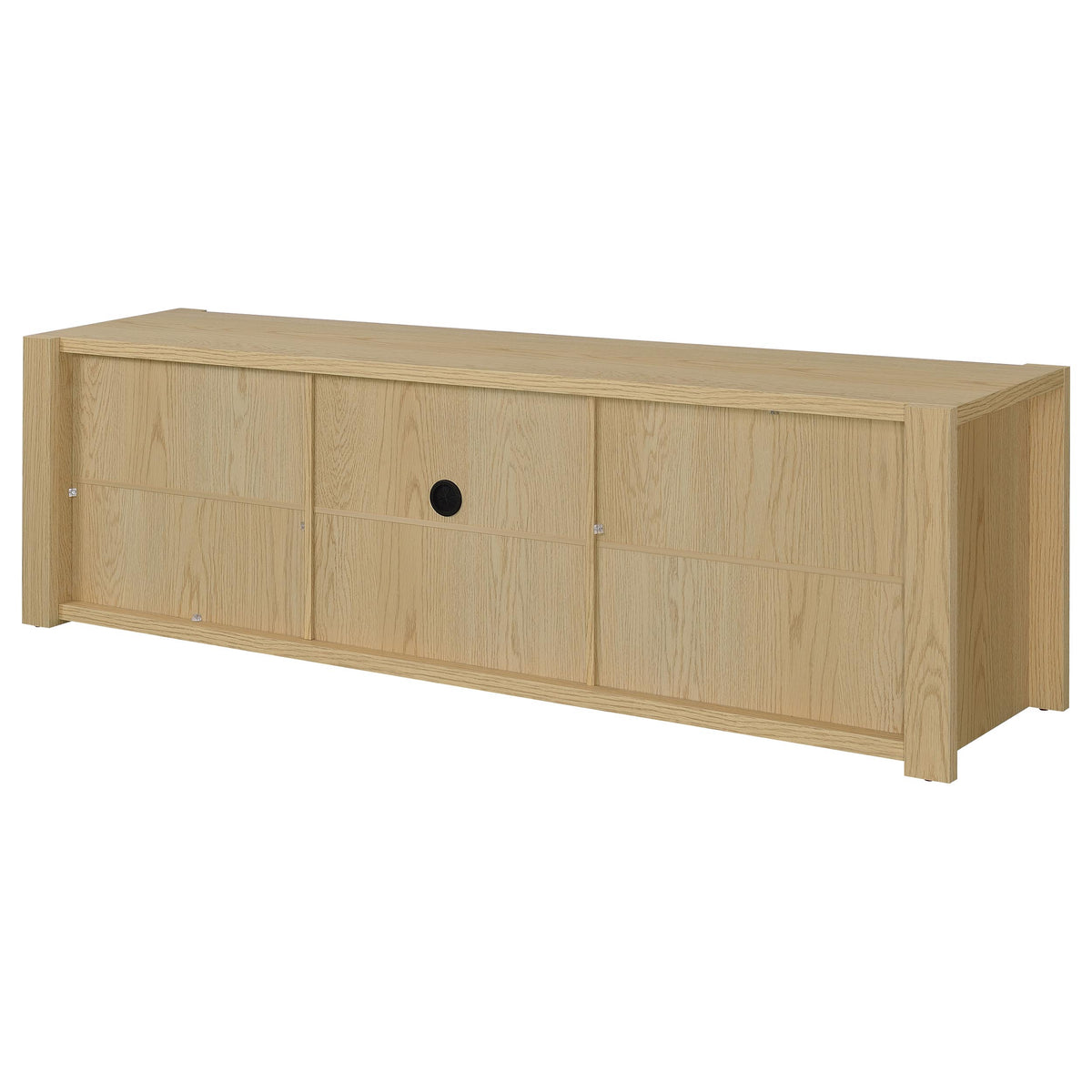 Laurelton 78" TV Stand - 4-Door Media Console with Open Shelves in Light Oak – view 8
