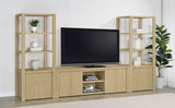 Laurelton 78" TV Stand - 4-Door Media Console with Open Shelves in Light Oak – view 12