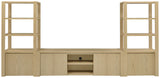 Laurelton 78" TV Stand - 4-Door Media Console with Open Shelves in Light Oak – view 13