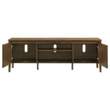 Thori 63" TV Stand - Dark Brown Ash Media Console with 2 Doors, Drawer & Tapered Legs – view 3