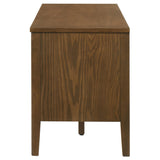 Thori 63" TV Stand - Dark Brown Ash Media Console with 2 Doors, Drawer & Tapered Legs – view 5