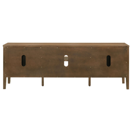 Thori 63" TV Stand - Dark Brown Ash Media Console with 2 Doors, Drawer & Tapered Legs – view 7