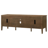 Thori 63" TV Stand - Dark Brown Ash Media Console with 2 Doors, Drawer & Tapered Legs – view 8