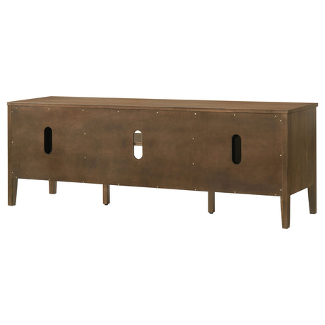 Thori 63" TV Stand - Dark Brown Ash Media Console with 2 Doors, Drawer & Tapered Legs – view 8