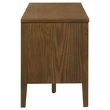 Thori 63" TV Stand - Dark Brown Ash Media Console with 2 Doors, Drawer & Tapered Legs – view 9