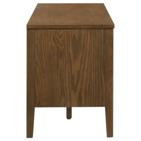 Thori 63" TV Stand - Dark Brown Ash Media Console with 2 Doors, Drawer & Tapered Legs – view 9