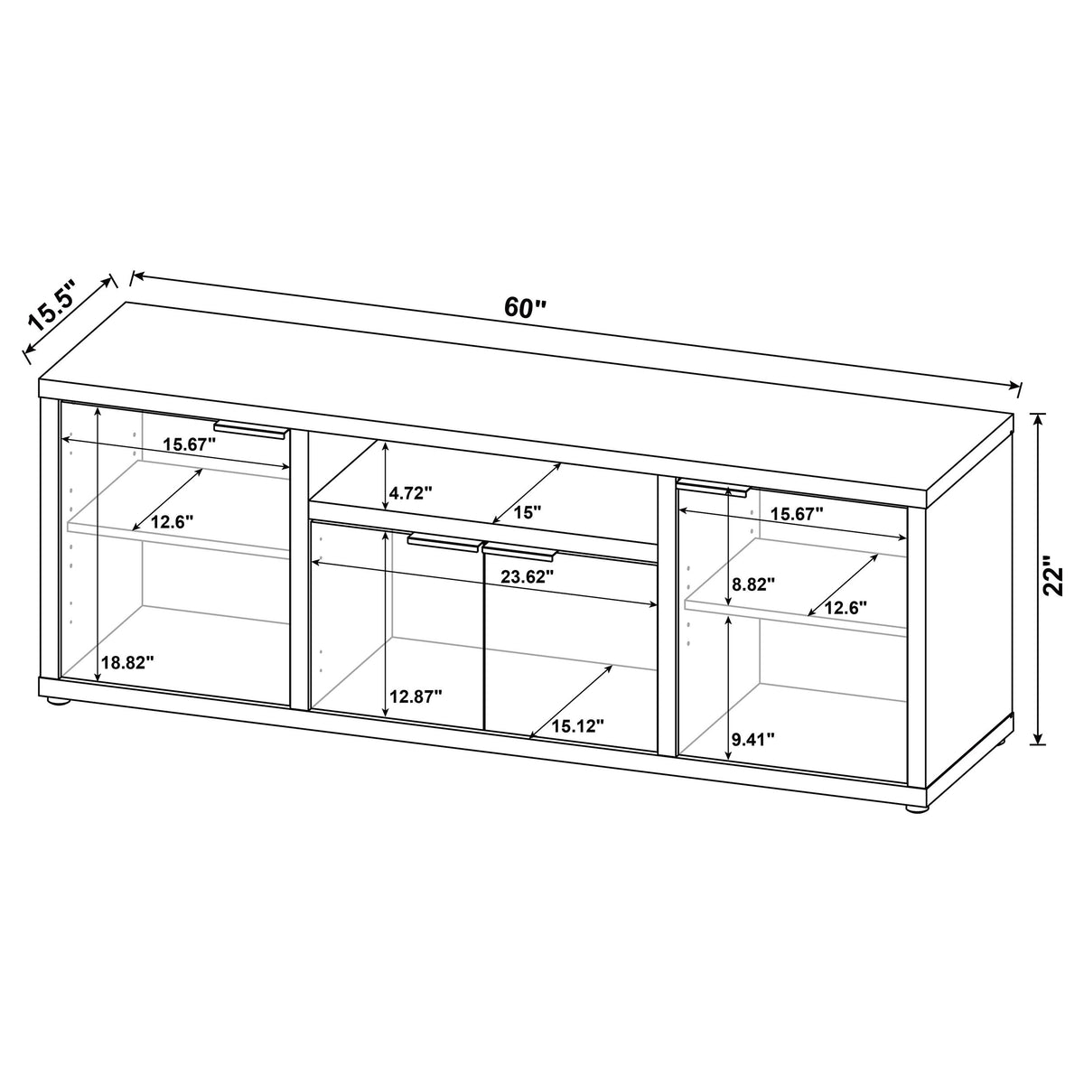 Tabby 60" TV Stand & Entertainment Center with Media Towers - Farmhouse Mango Finish – view 20