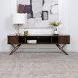 Valna 71" Mid-Century TV Stand with Sliding Doors - Warm Walnut Veneer Media Console – view 1