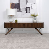 Valna 71" Mid-Century TV Stand with Sliding Doors - Warm Walnut Veneer Media Console – view 3