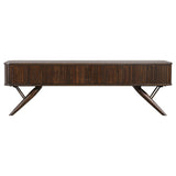 Valna 71" Mid-Century TV Stand with Sliding Doors - Warm Walnut Veneer Media Console – view 4