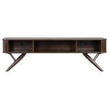 Valna 71" Mid-Century TV Stand with Sliding Doors - Warm Walnut Veneer Media Console – view 5